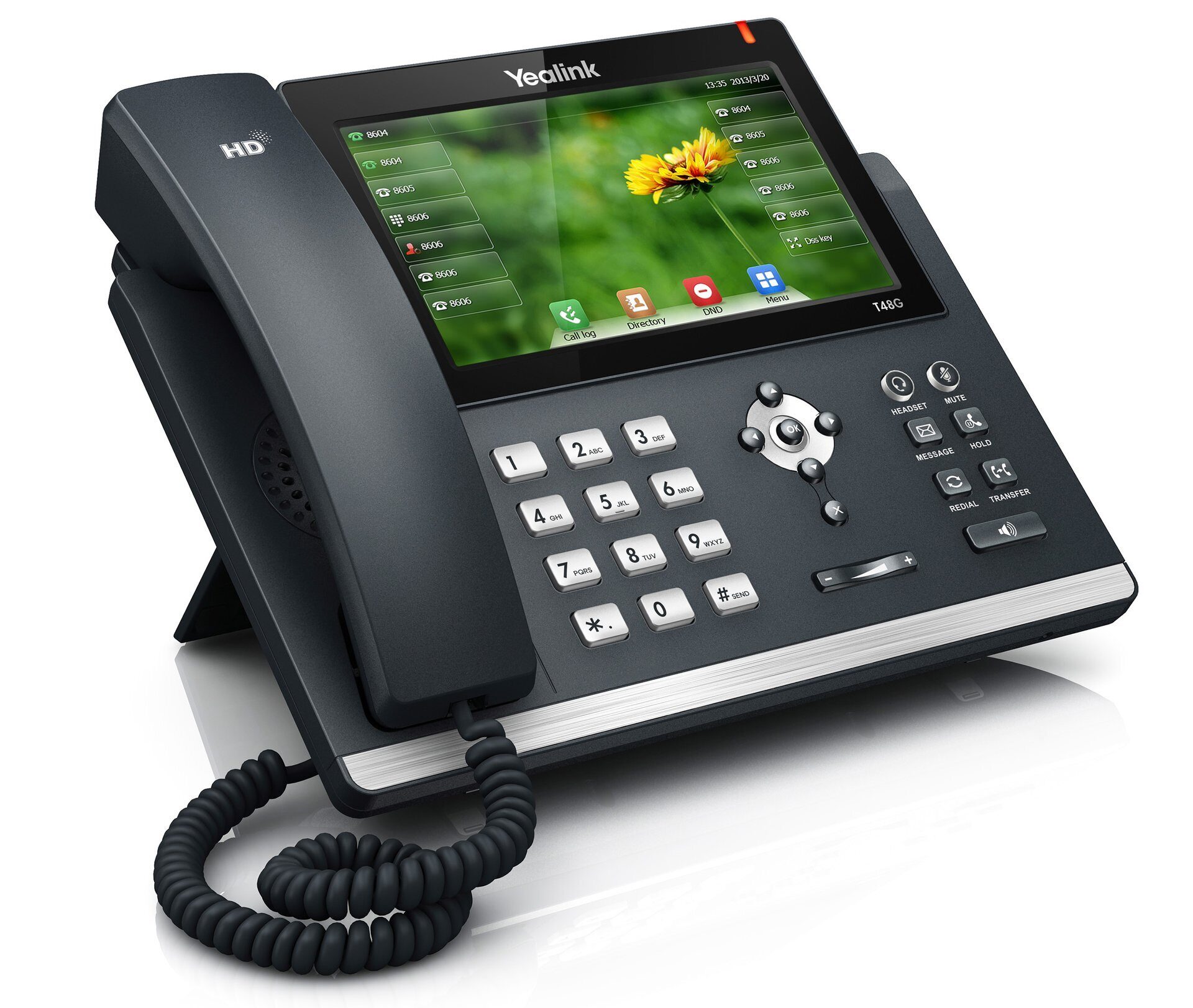 Yealink SIP-T48S Wi-Fi - IP-телефон с поддержкой Wi-Fi, 6 VoIP аккаунтов,  HD voice, PoE